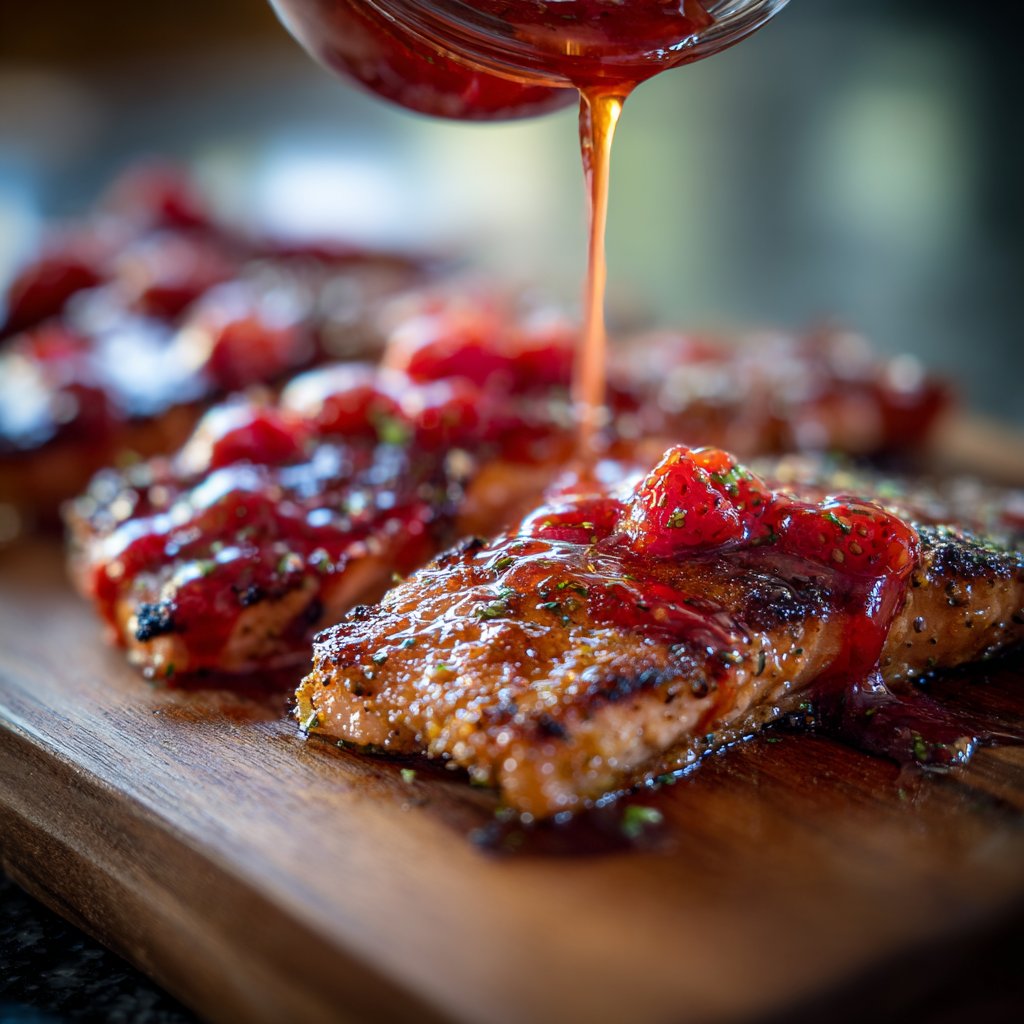 Spicy Strawberry-Sriracha Glaze for Salmon
