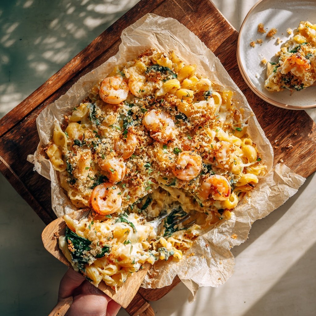 Oven-Baked Shrimp Pasta Bake
