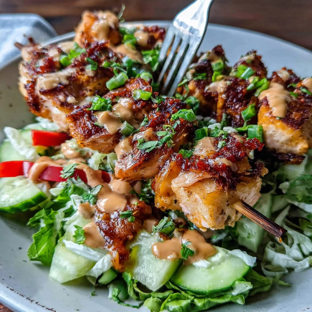 Salmon Satay Salad Plate