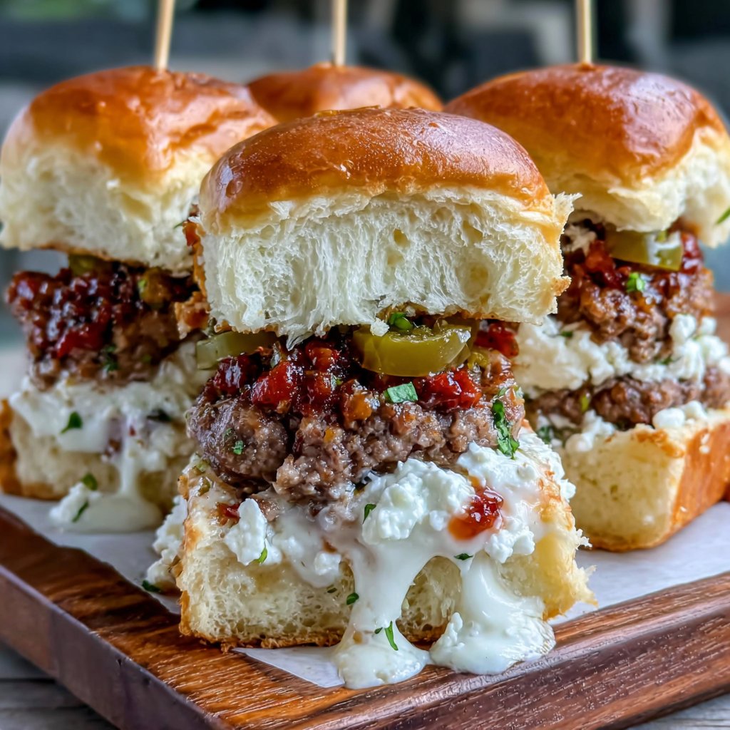 Spicy Feta Hamburger Sliders