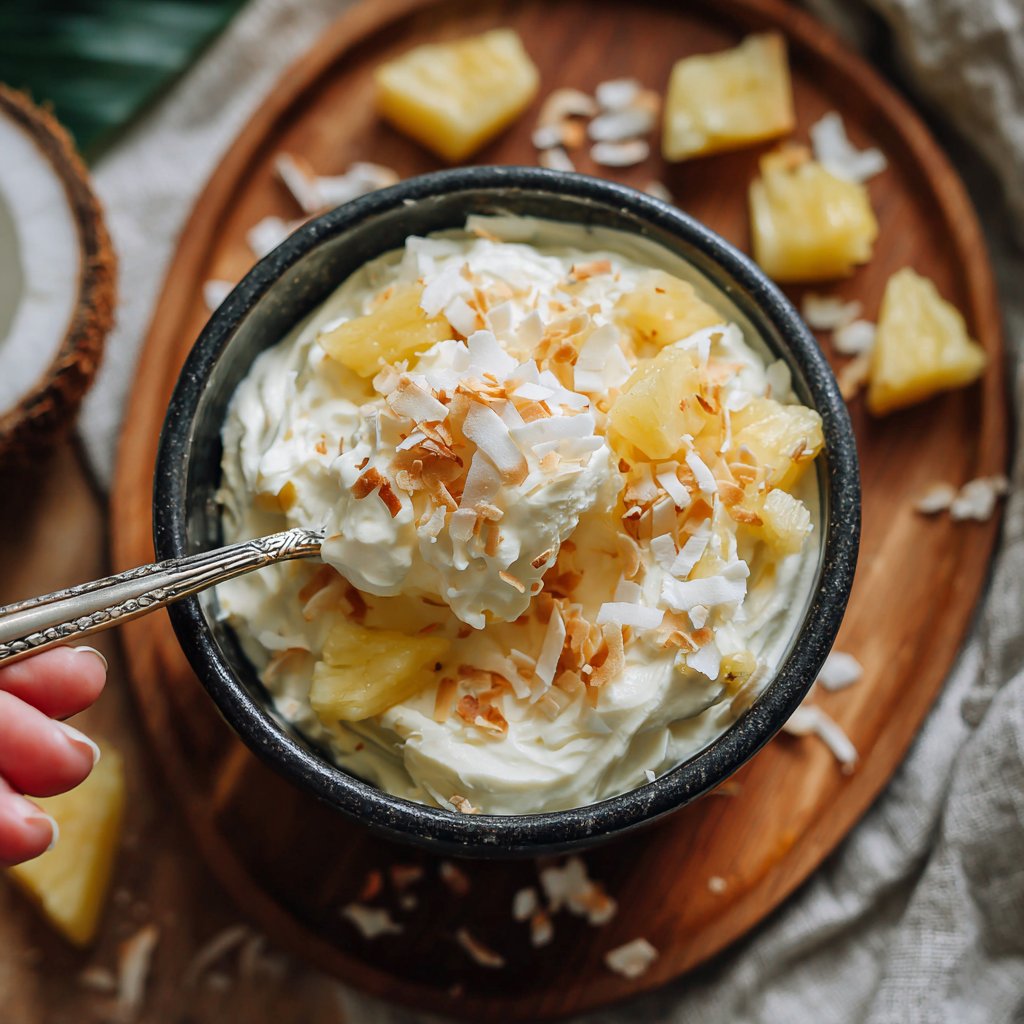 Pineapple Coconut Cottage Cheese Whip